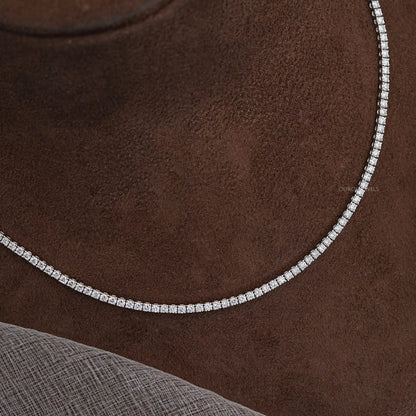 Lab Grown Round Diamond Tennis Necklace