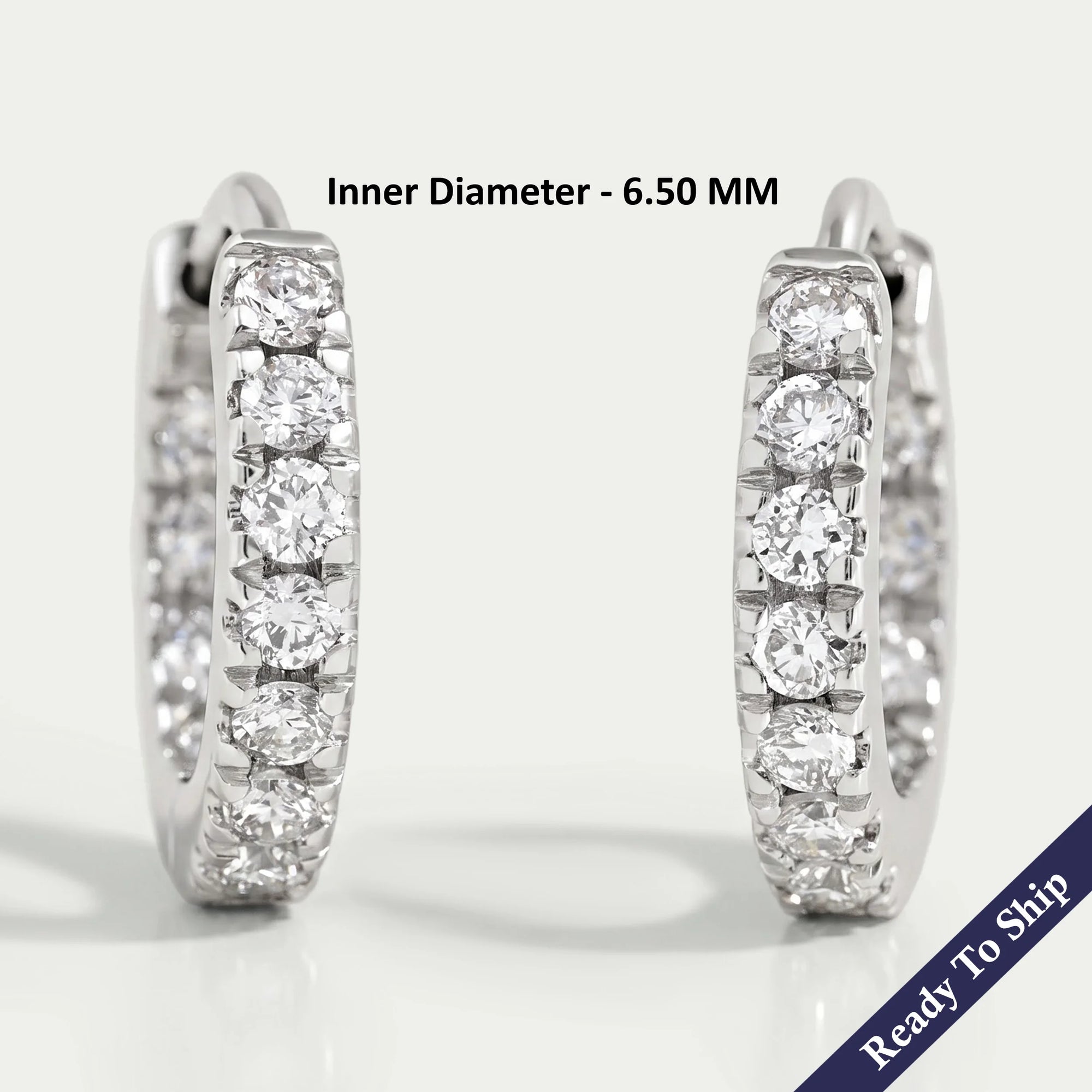 Lab Grown Round Cut Diamond Hoop Earrings Earrings