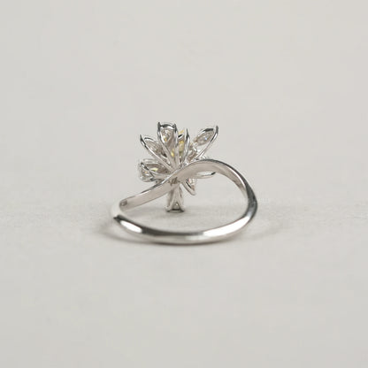 Fancy Yellow Pear And Marquise Cut Cluster Diamond Ring