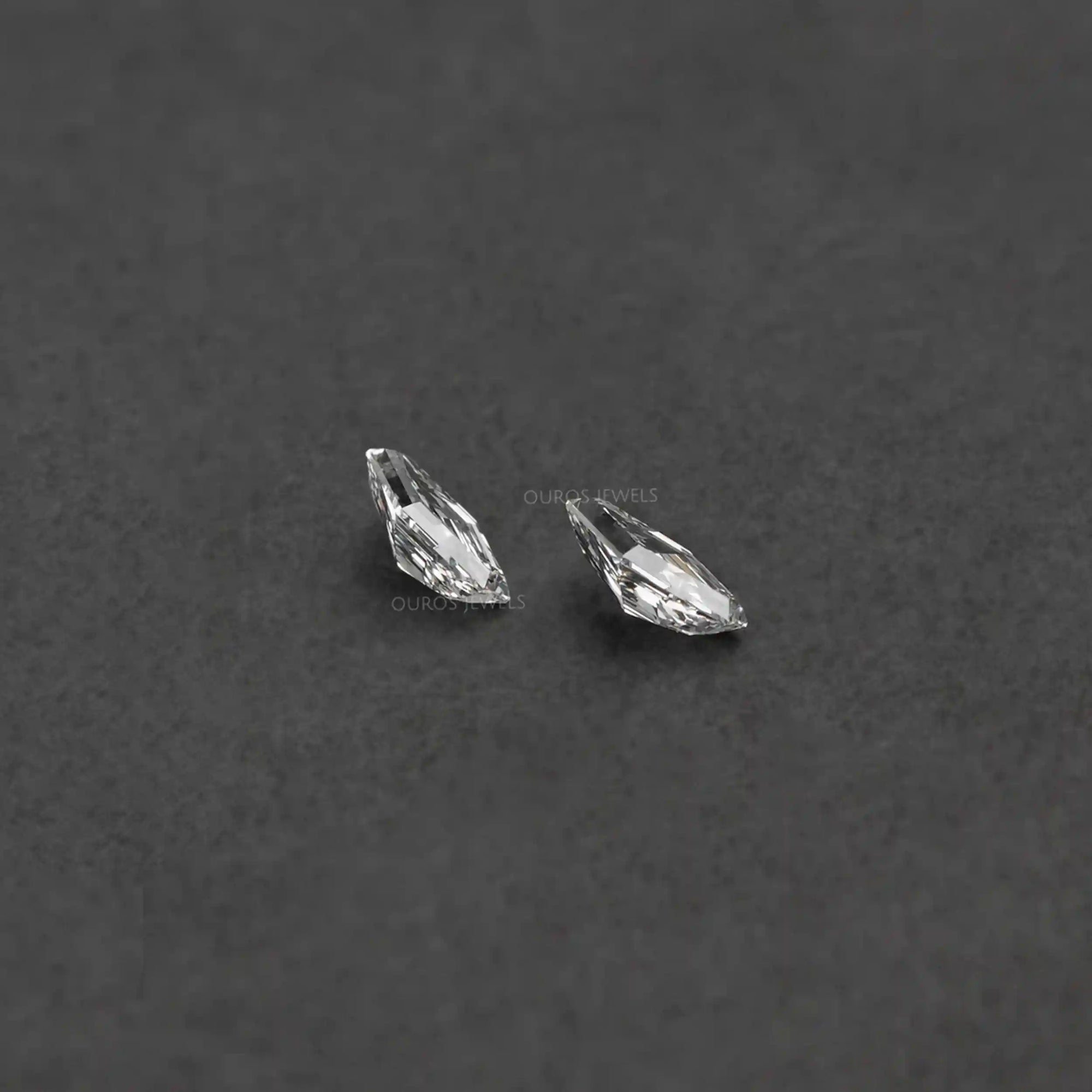 Modified Lozenge Cut Lab Diamond Pair Loose