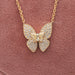 Pave Set Yellow Butterfly Diamond Necklace Necklaces
