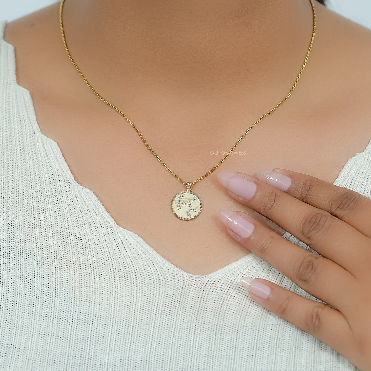 Sagittarius Sign Zodiac Yellow Gemstone Pendant