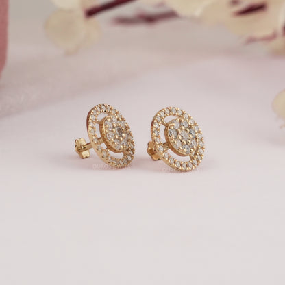 Brilliant Round Cut Lab Diamond Halo Stud Earrings Earring