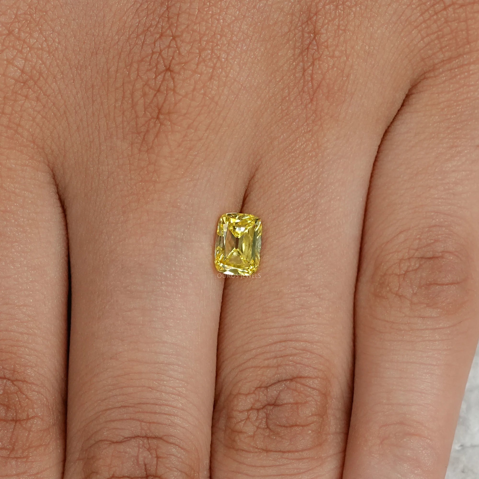 Yellow Old Mine Cushion Lab Grown Loose Diamond Loose