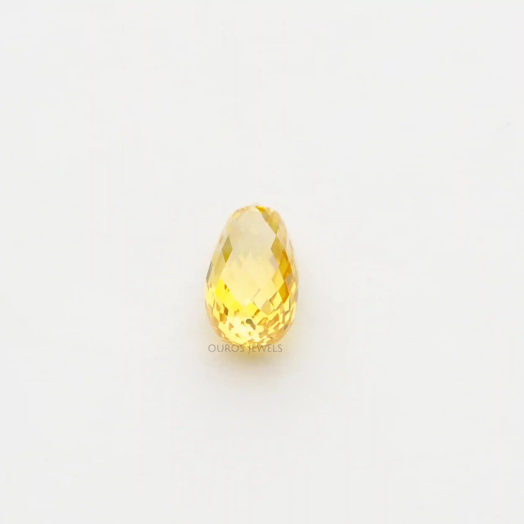 1.80 Carat Yellow Briolette Cut Lab Grown Diamond