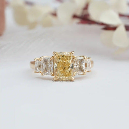 [Radiant Cut Diamond Five Stone Ring]-[Ouros Jewels]