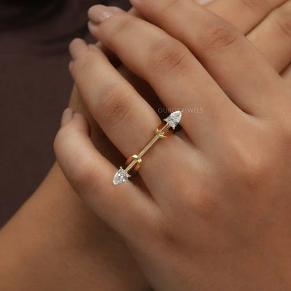 2 Stone Arrow Cut Lab Grown Diamond Ring