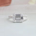 [Front View of Baguette Cut Round Lab Diamond Engagement Ring]-[Ouros Jewels]
