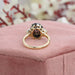 [Gold Band Oval 3 Stone Ring]-[Ouros Jewels]