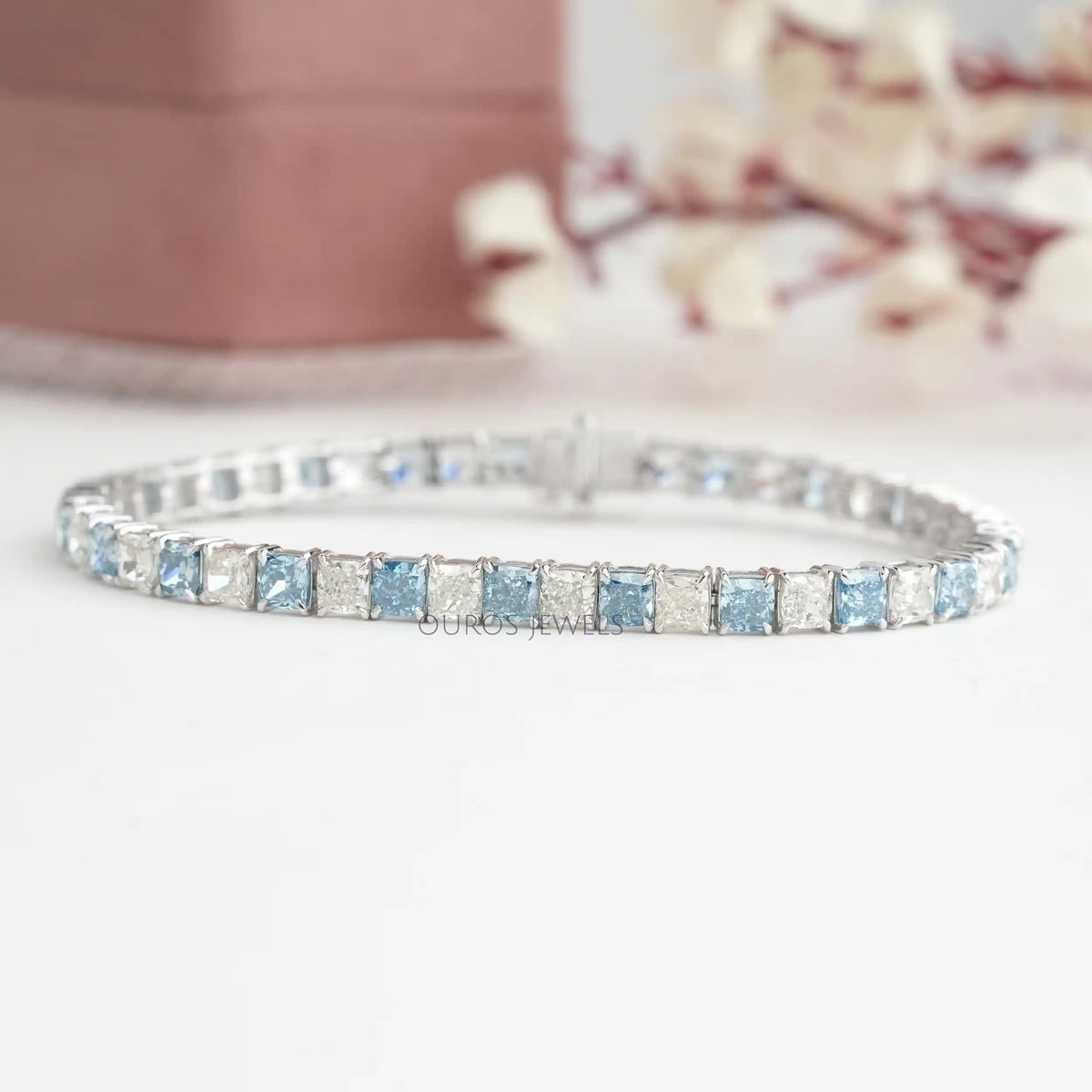 Cushion cut diamond bracelet Clearance