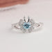 Fancy blue butterfly diamond engagement ring made with blue heart and round cut diamonds