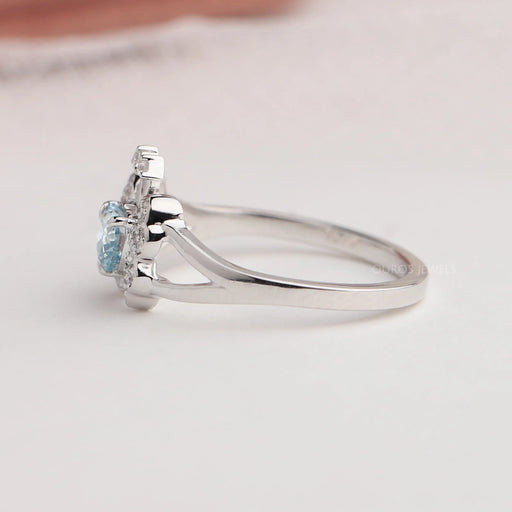 Heart Cut Butterfly Shape Cluster Diamond Ring