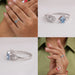 Multi View In One Image Of Fancy Blue Heart Cut Lab Diamond Open Cuff Dainty Engagement Ring