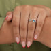 In Finger Beautiful Front View Of Blue Heart Cut Lab Diamond Toi Et Moi Engagement Ring