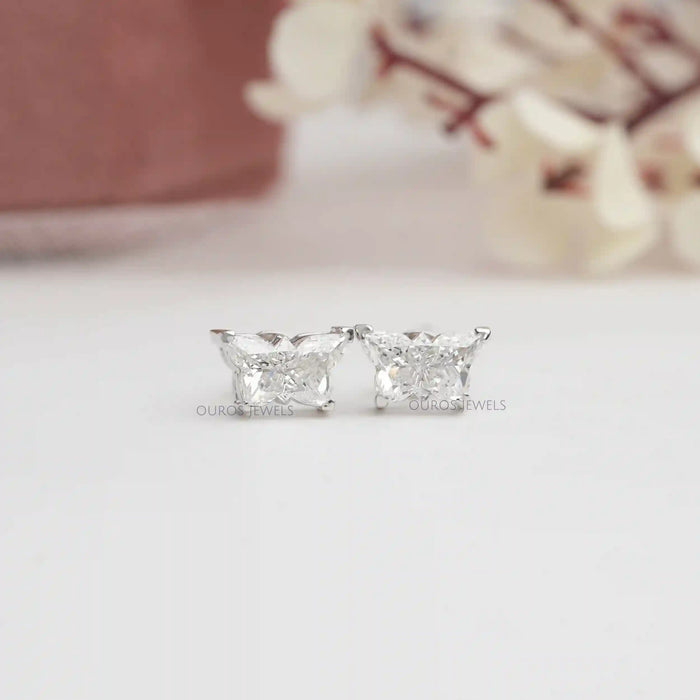 [Butterfly Cut Lab Diamond Stud Earrings]-[Ouros Jewels]