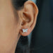 [A Women wearing Lab Grown Diamond Butterfly Shape Earrings]-[Ouros Jewels]