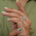 [A Women wearing Bypass Set Engagement Ring]-[Ouros Jewels]
