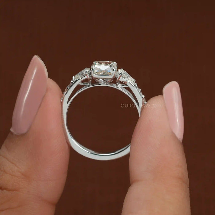 3 Carat Cushion Cut Lab Grown Diamond Platinum Ring, 3 Carat