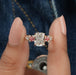 [A Women holding Cushion Cut Diamond Accent Ring]-[Ouros Jewels]