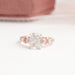 [Cushion Cut Diamond With Side Stone Pink  Pear Lab Diamond Ring]-[Ouros Jewels]