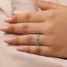 [A Women wearing Fancy Colored Round Diamond Ring]-[Ouros Jewels]