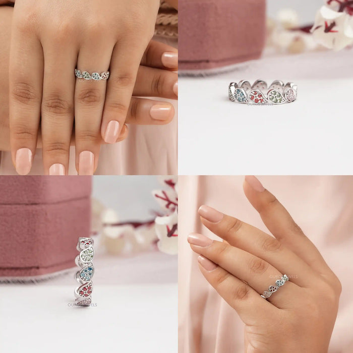 [Collage of Colored Diamond Wedding Band]-[Ouros Jewels]