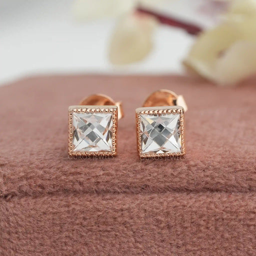 [1.50 carat french cut diamond earring][Ouros Jewels]