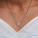 Round Cut Lab Diamond Evil Eye Pendant Necklaces