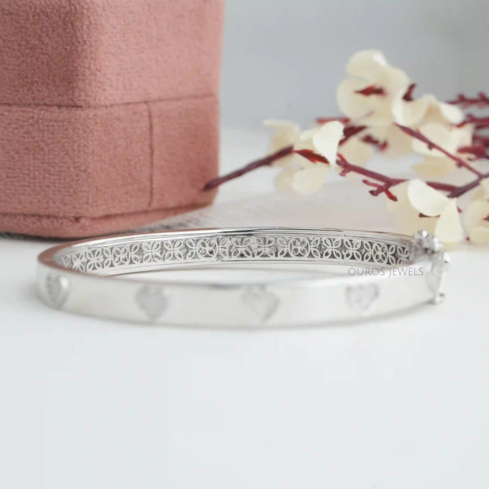 [Inner View of Lab Created Diamond Bangle]-[Ouros Jewels]