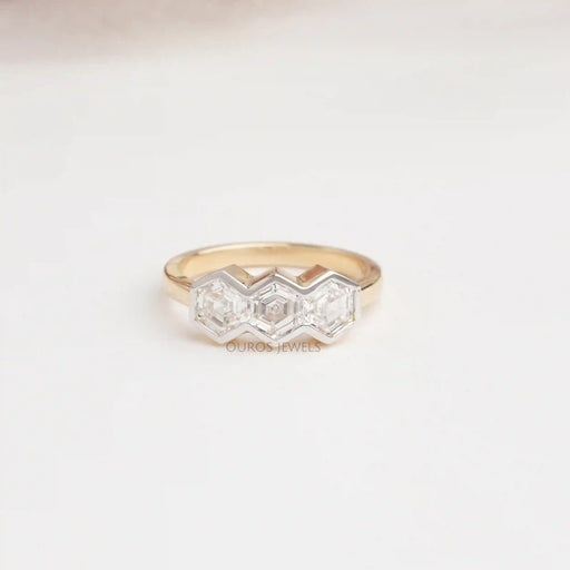 [Three Hezagone Diamond Ring]-[Ouros Jewels]