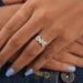 [A Women wearing Hexagone Three Diamond Ring]-[Ouros Jewels]