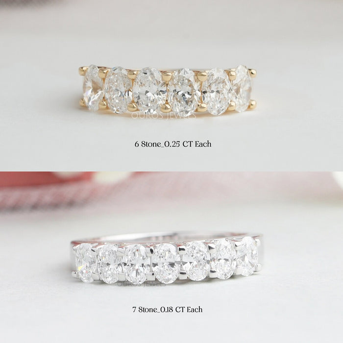 [Two Picture of Total Carat Weight Oval Diamond Ring]-[Ouros Jewels]
