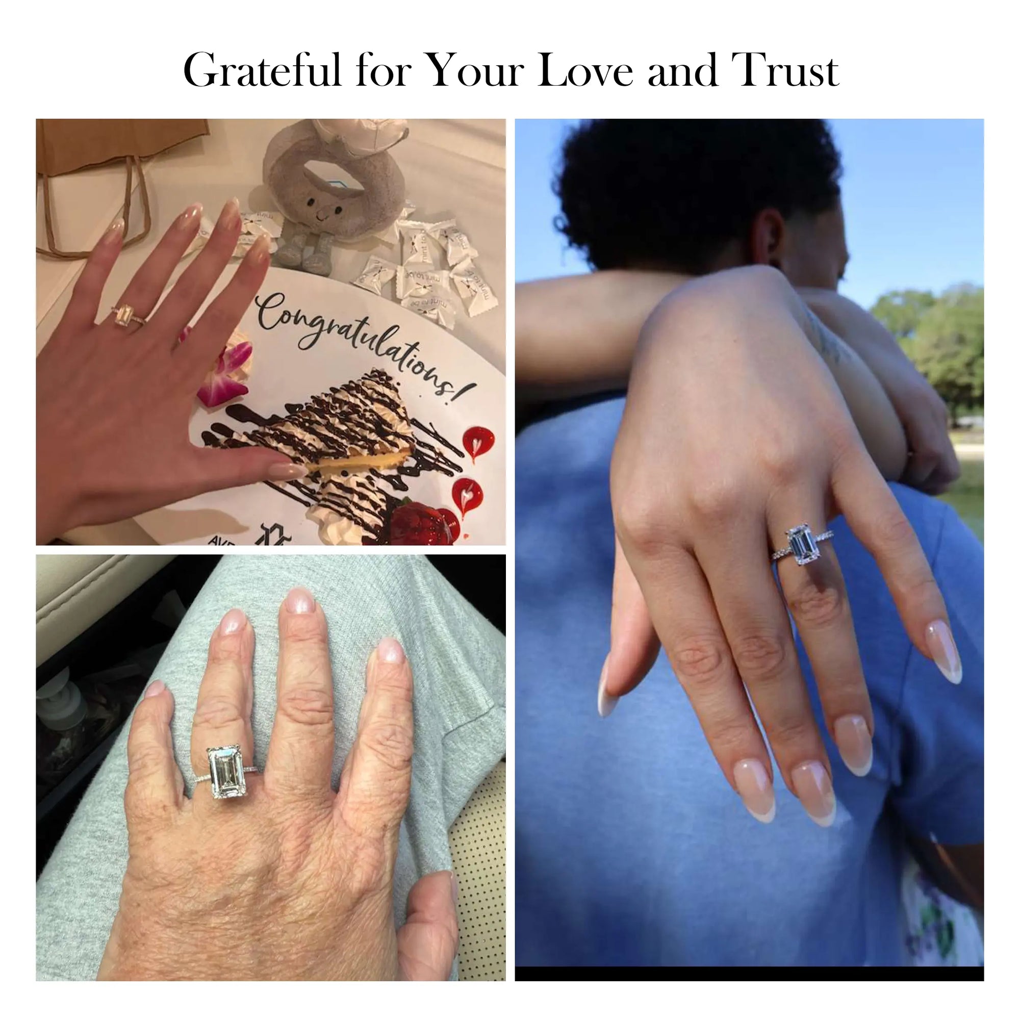 IGI Certified Emerald Cut Diamond Solitaire Accent Ring Rings