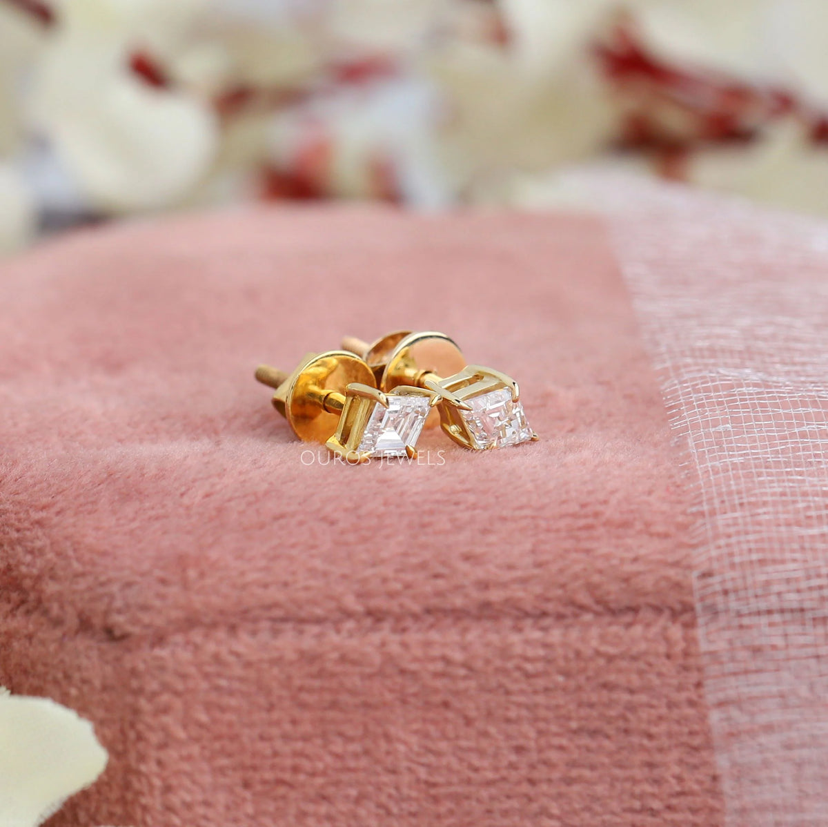 Kite Cut Lab Grown Diamond Stud Earrings