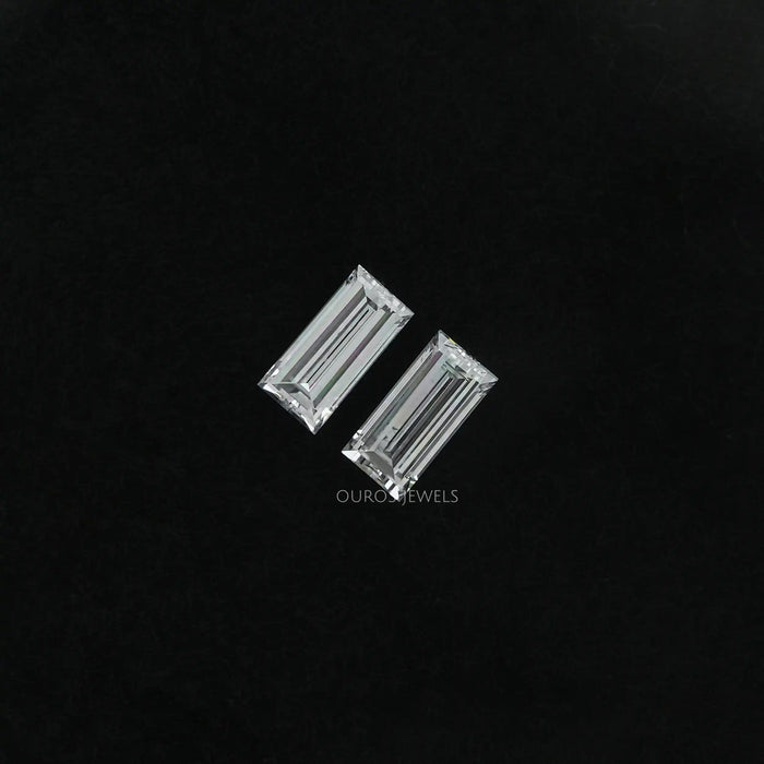 [lab grown diamond in baugette cut]-[Ouros Jewels]