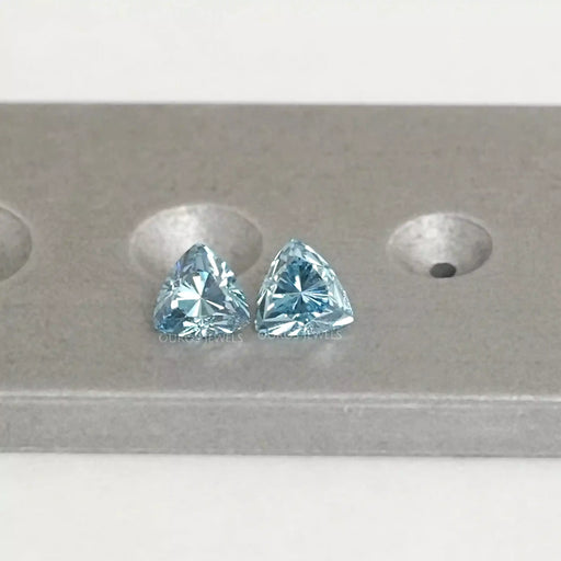 Blue Trillion Cut Lab Grown Diamond Loose