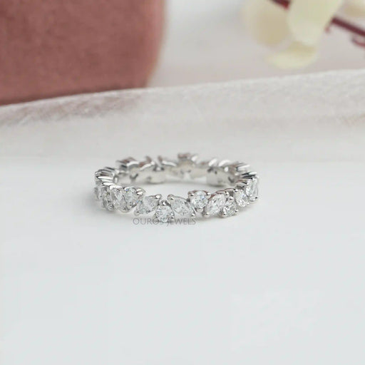 [Front View of Marquise and Round Diamond Eternity Band]-[Ouros Jewels]