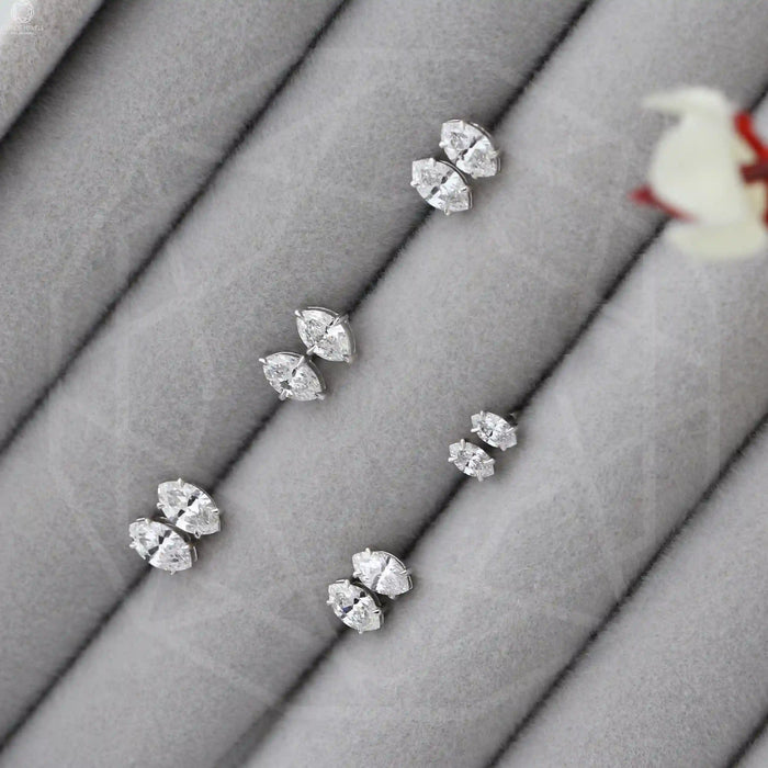 Marquise Cut Lab Grown Diamond Stud Earrings