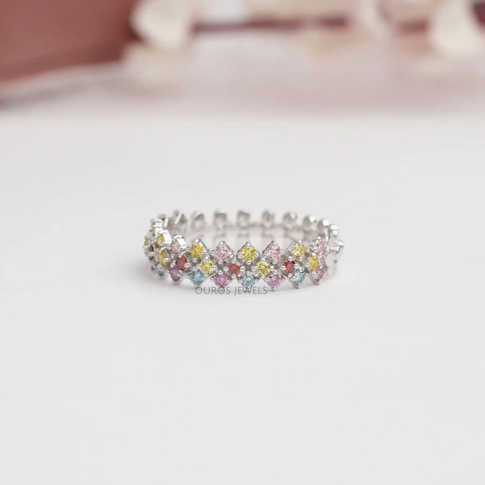 [Fancy Colored Lab Diamond Wedding Ring]-[Ouros Jewels]
