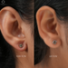 [Cushion Cut Olive Color Stud Earrings]-[Ouros Jewels]