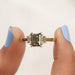 [Radiant Olive Diamond Three Stone Engagement Ring]-[Ouros Jewels]