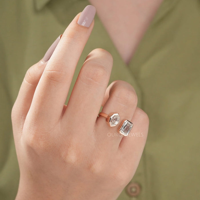 Criss Cut And Moval Diamond Toi Et Moi Engagement Ring