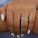 [A Women wearing Round Cut Lab Diamond Eternity Ring]-[Ouros Jewels]