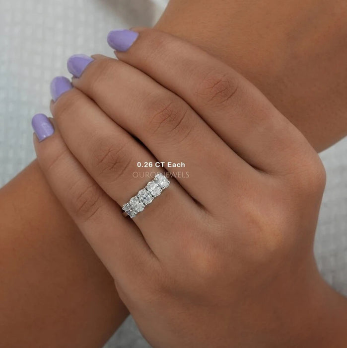 Five Stone Oval Cut Lab Grown Diamond  Wedding Ring