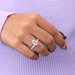 [Oval Lab Diamond Bridal Wedding Ring Set]-[Ouros Jewels]