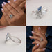 Collage of fancy colored lab diamond engagement ring