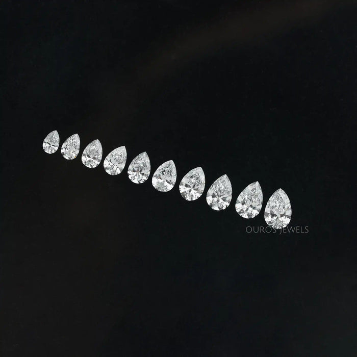 [Pear shaped loose eco friendly lab diamonds]-[Ouros Jewels]