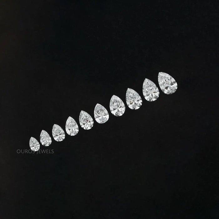 [Pear shaped lab diamonds in 2.5 MM To 4.35 MM sizes]-[Ouros Jewels]