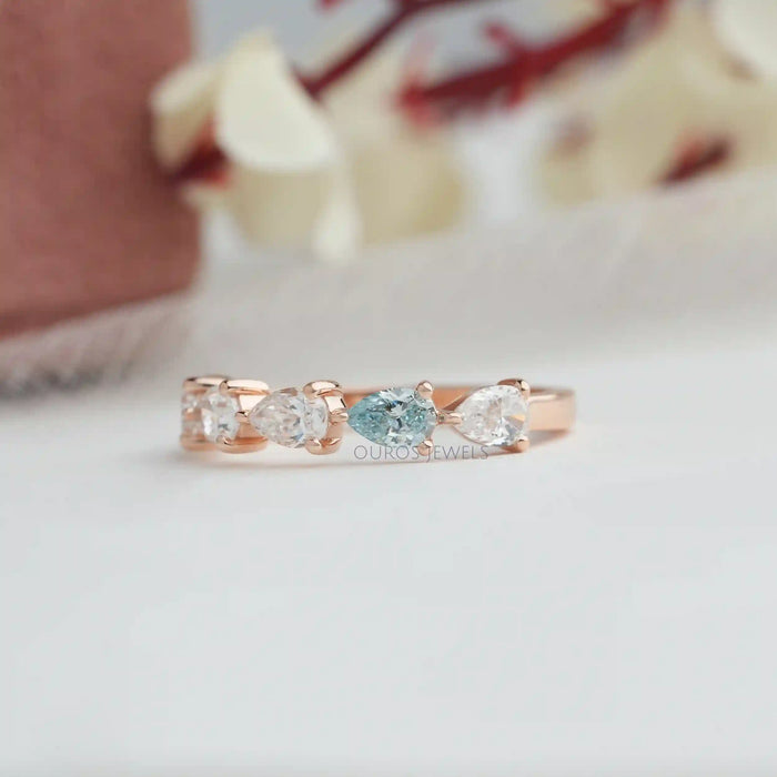[Pear Diamond Lab Grown Diamond Wedding Ring]-[Ouros Jewels]