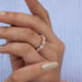 [A Women wearing Blue Diamond Pear Cut Wedding Ring]-[Ouros jewels]